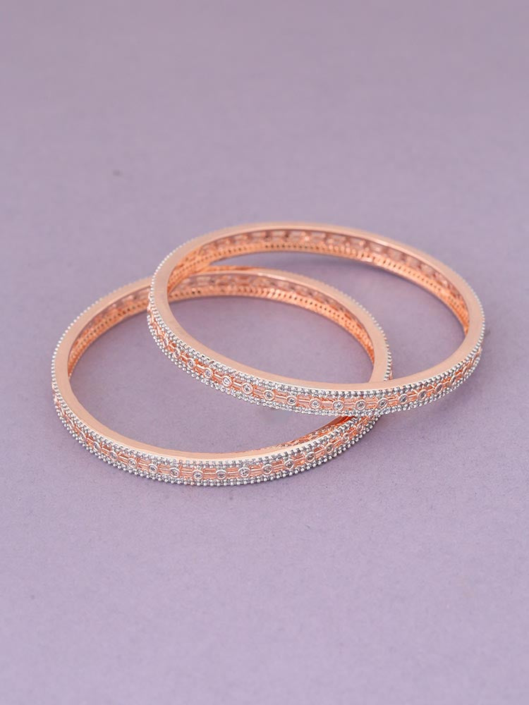 Rose Gold Nagini Zirconia Bangles