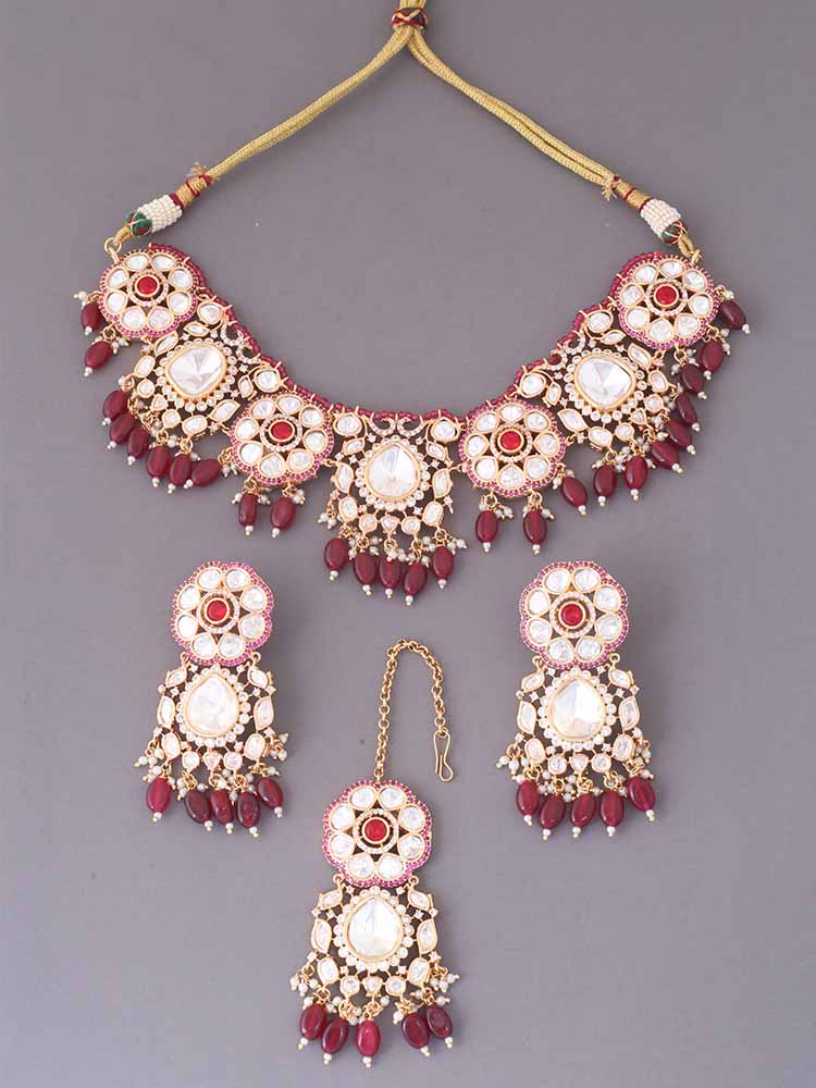Rani Dhurvita Kundan Jewellery Set - EOSS