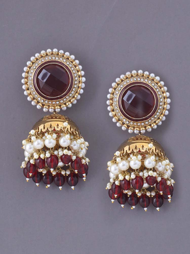 Maroon Vasu Jhumkis