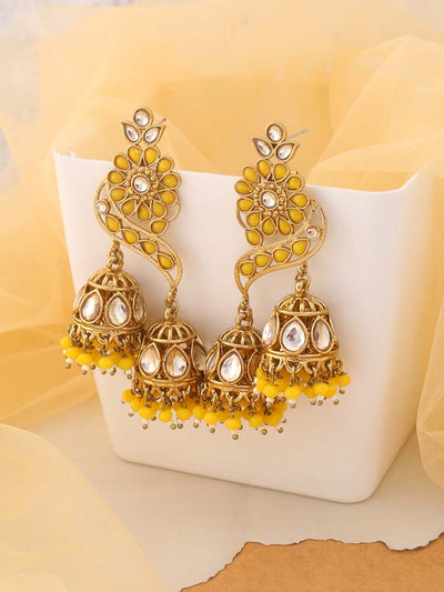 Buy Nayaab by Sonia Bling Fleur Perla Embellished Danglers And Drops Online   Aza Fashions