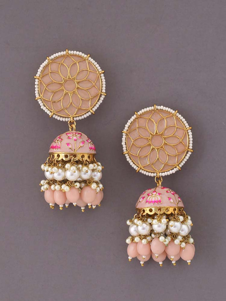 Crepe Gamini Lotus Jhumkis
