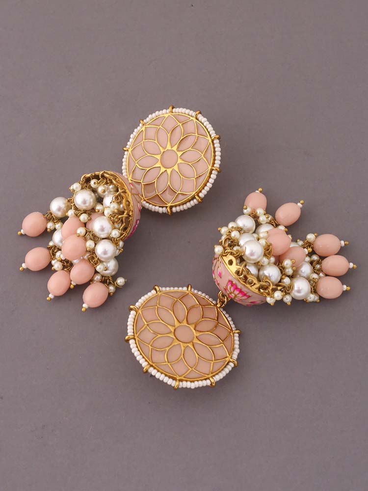 Crepe Gamini Lotus Jhumkis
