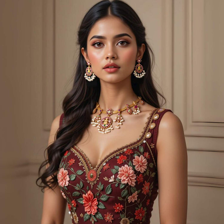 Golden Nandani Temple Jewellery Set-New Arrival