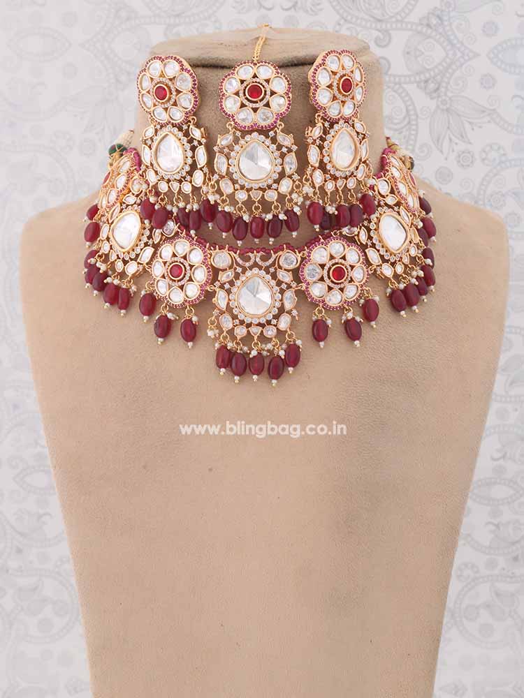 Rani Dhurvita Kundan Jewellery Set - EOSS