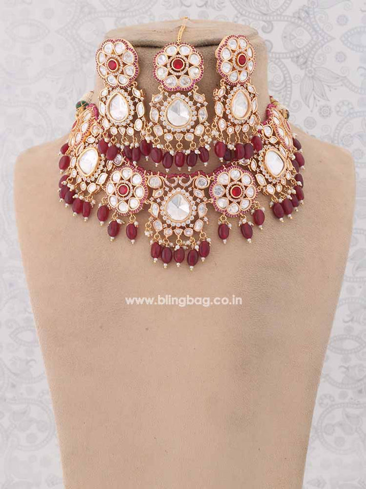 Rani Dhurvita Kundan Jewellery Set - EOSS