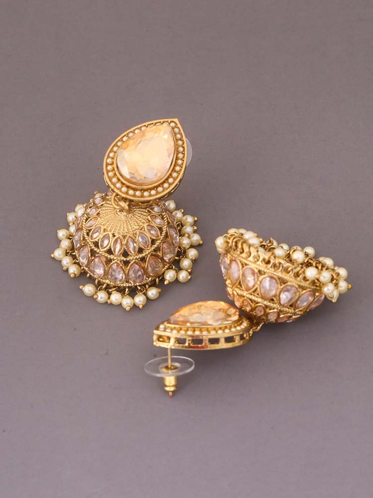 Golden Charuja Jhumkis