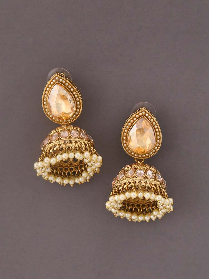 Golden Charuja Jhumkis
