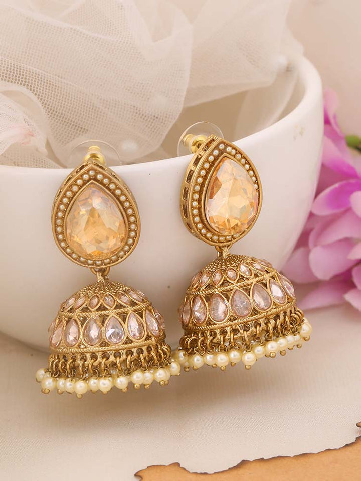 Golden Charuja Jhumkis
