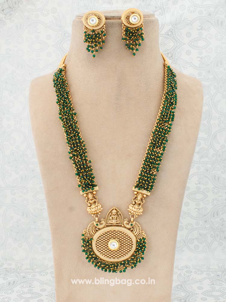 Emerald Kaushalya Temple Jewellery Set – Bling Bag