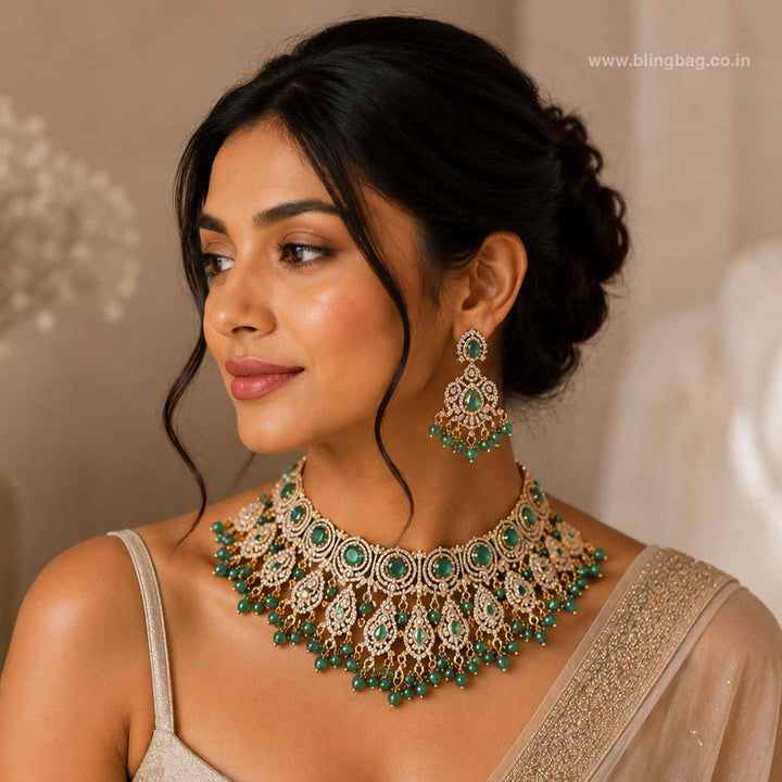 Emerald Initaa Victorian Jewellery Set- New Arrival