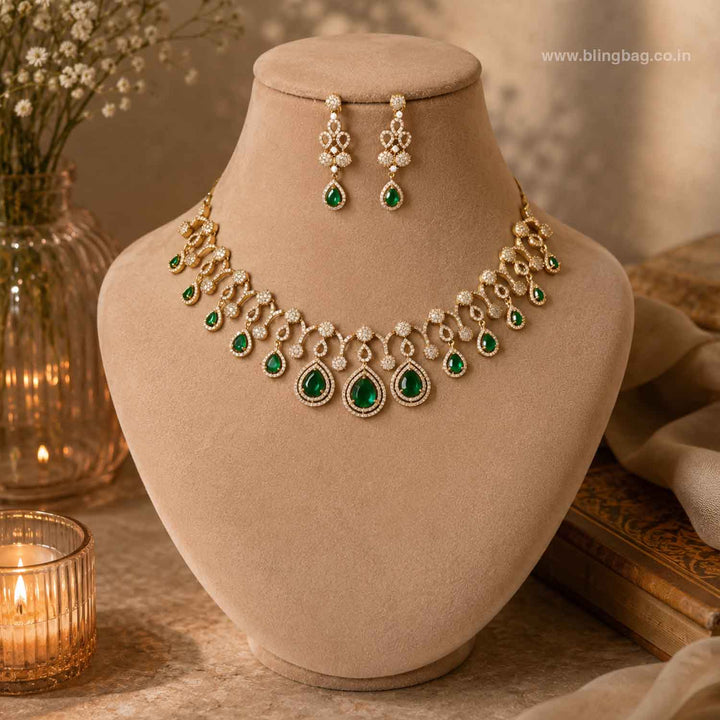 Emerald Lavya Victorian Jewellery Set - New Arrival