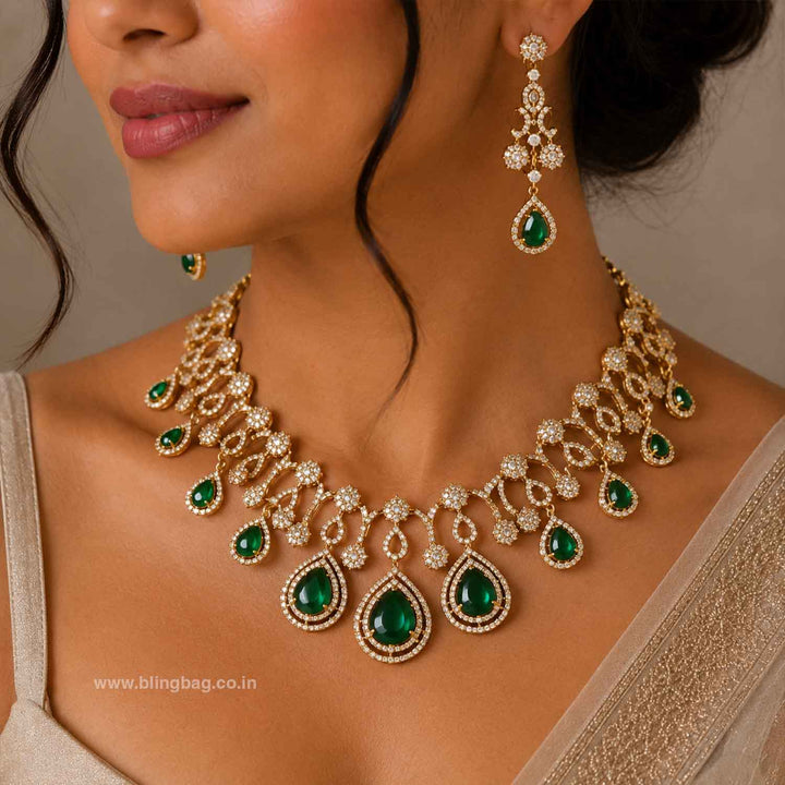 Emerald Lavya Victorian Jewellery Set - New Arrival