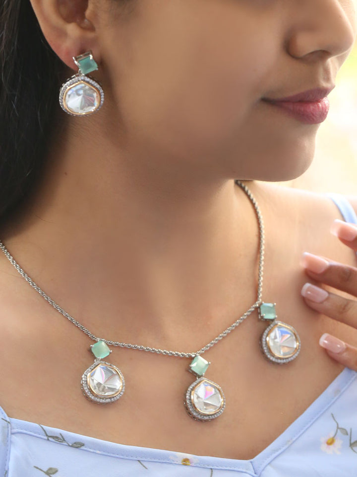 Antique Mint Azizah Zirconia Jewellery Set