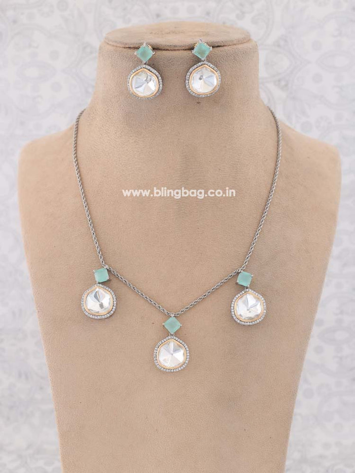 Antique Mint Azizah Zirconia Jewellery Set