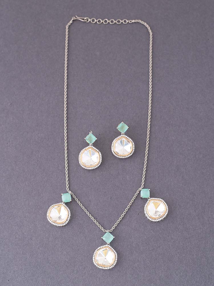 Antique Mint Azizah Zirconia Jewellery Set
