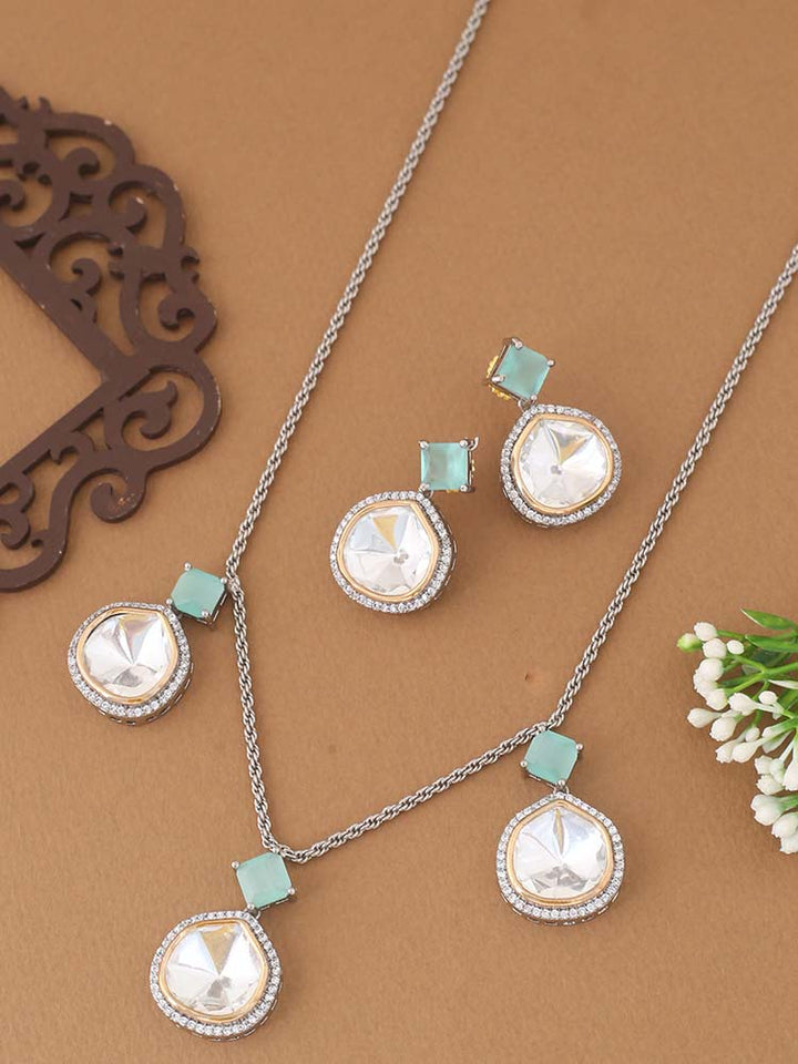 Antique Mint Azizah Zirconia Jewellery Set