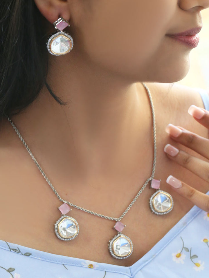 Antique Blush Azizah Zirconia Jewellery Set - EOSS