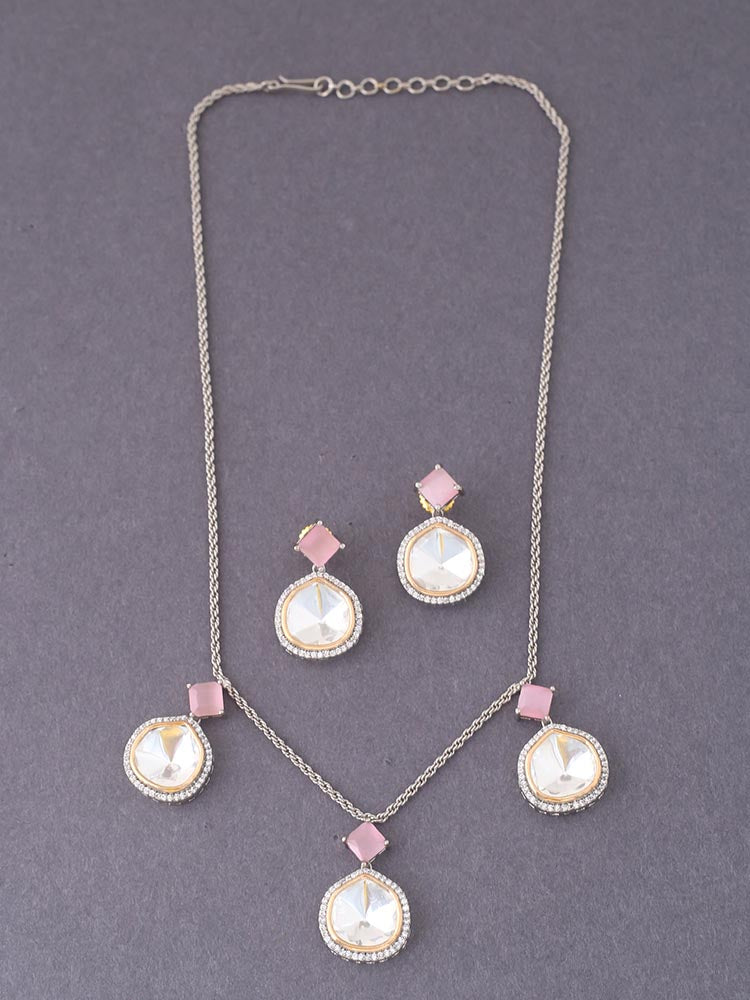Antique Blush Azizah Zirconia Jewellery Set - EOSS