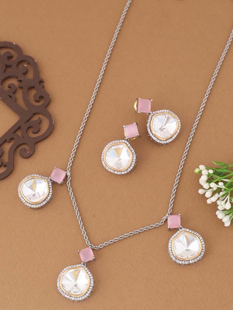 Antique Blush Azizah Zirconia Jewellery Set - EOSS