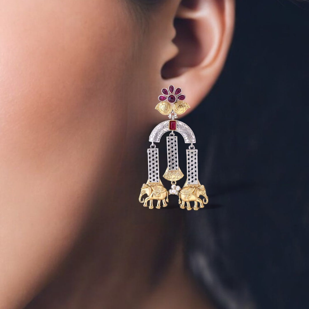 Antique Dhanya Oxidised Danglers