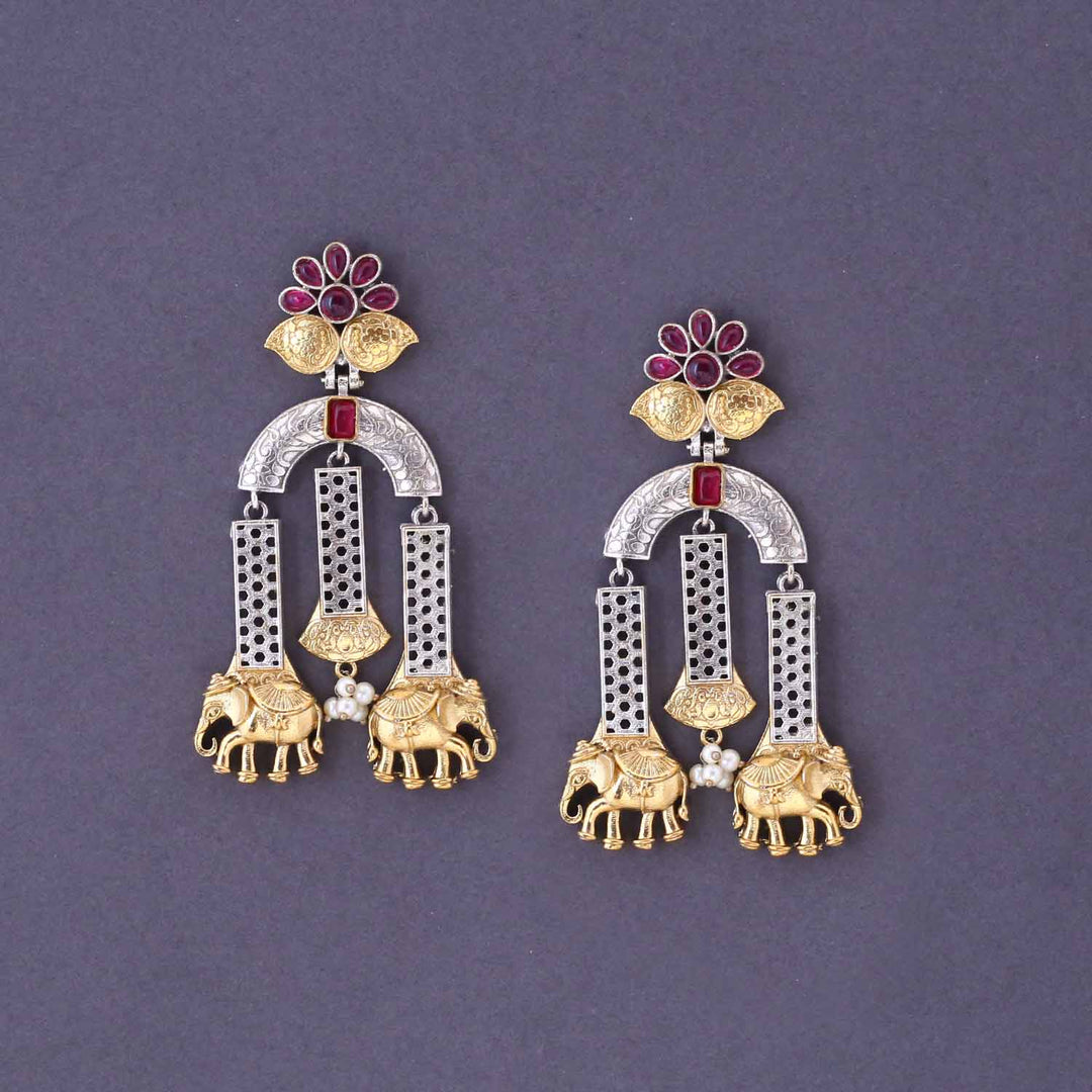 Antique Dhanya Oxidised Danglers