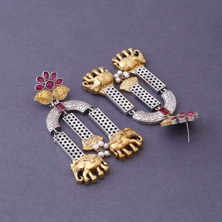 Antique Dhanya Oxidised Danglers