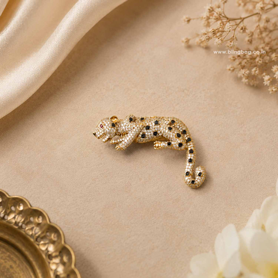 Antique Prowl Leopard Brooch