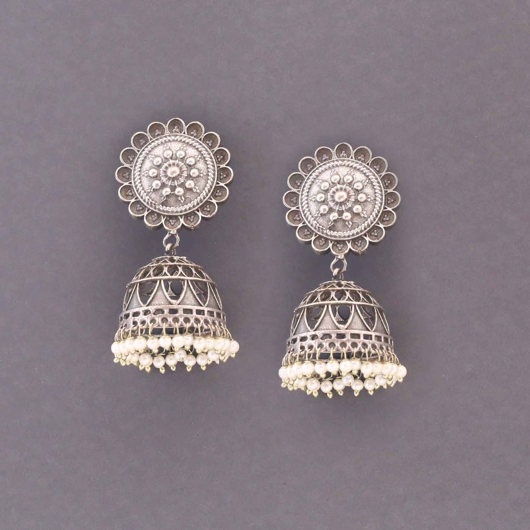 Antique Ummul Oxidised Jhumkis