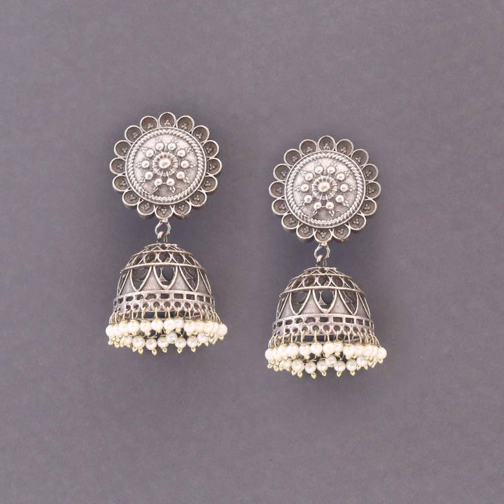 Antique Ummul Oxidised Jhumkis