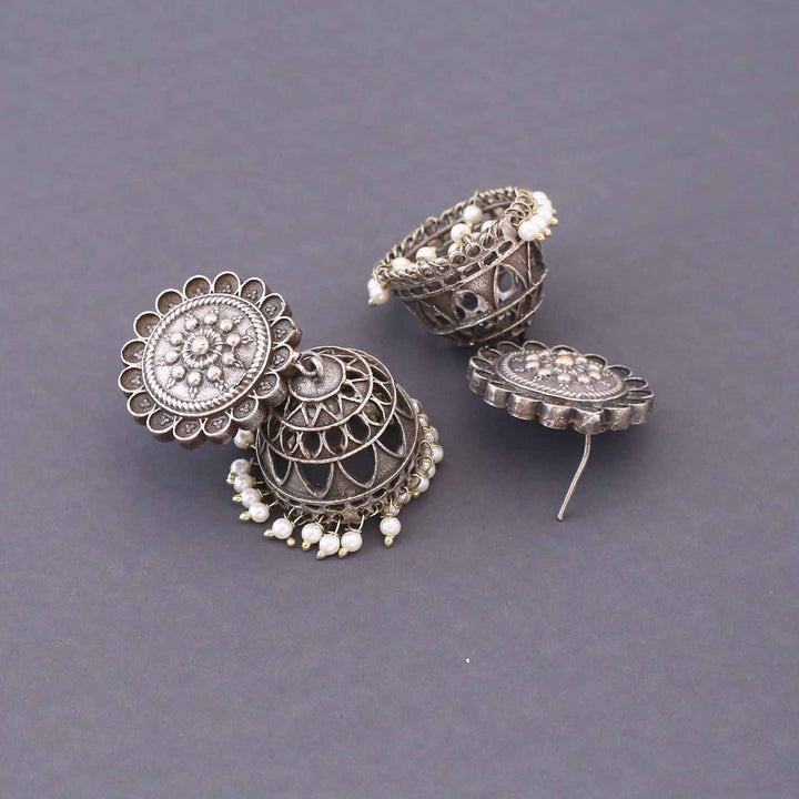 Antique Ummul Oxidised Jhumkis
