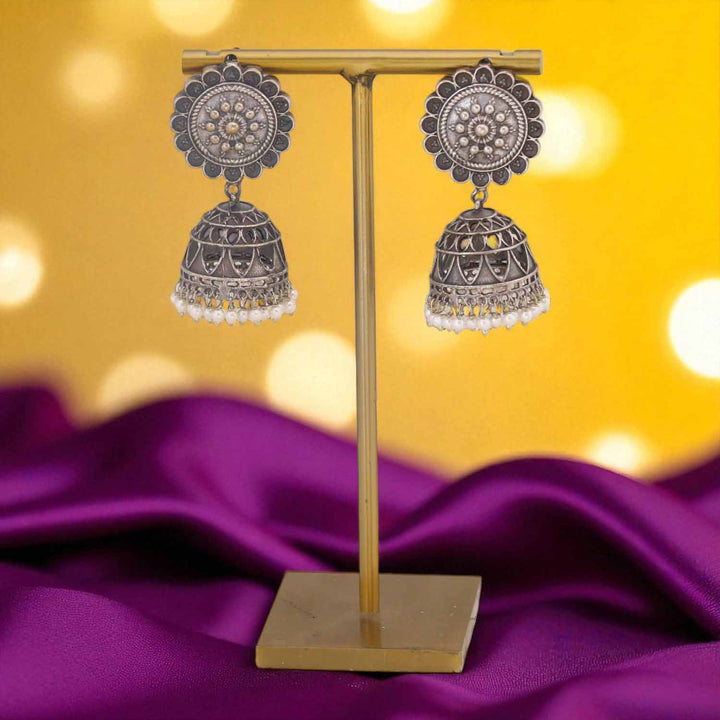 Antique Ummul Oxidised Jhumkis
