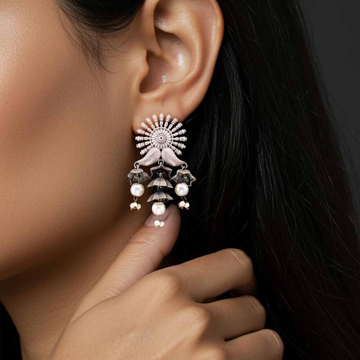 Antique Yanshika Oxidised Danglers