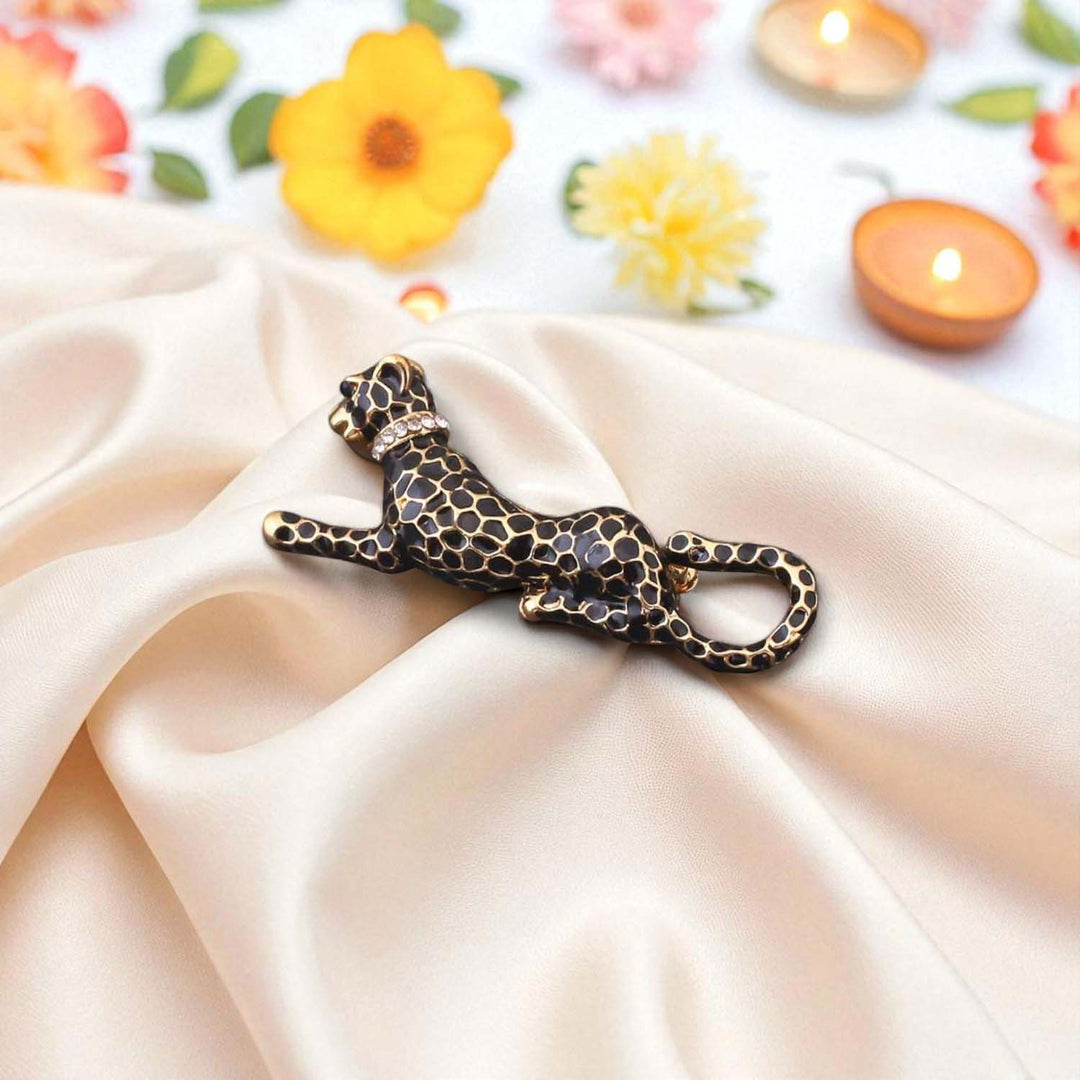 Black Leopard Brooch