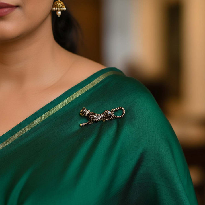 Black Leopard Brooch