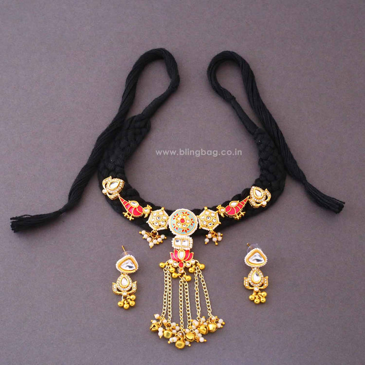 Black Ruhika Kundan Jewellery Set - New Arrival