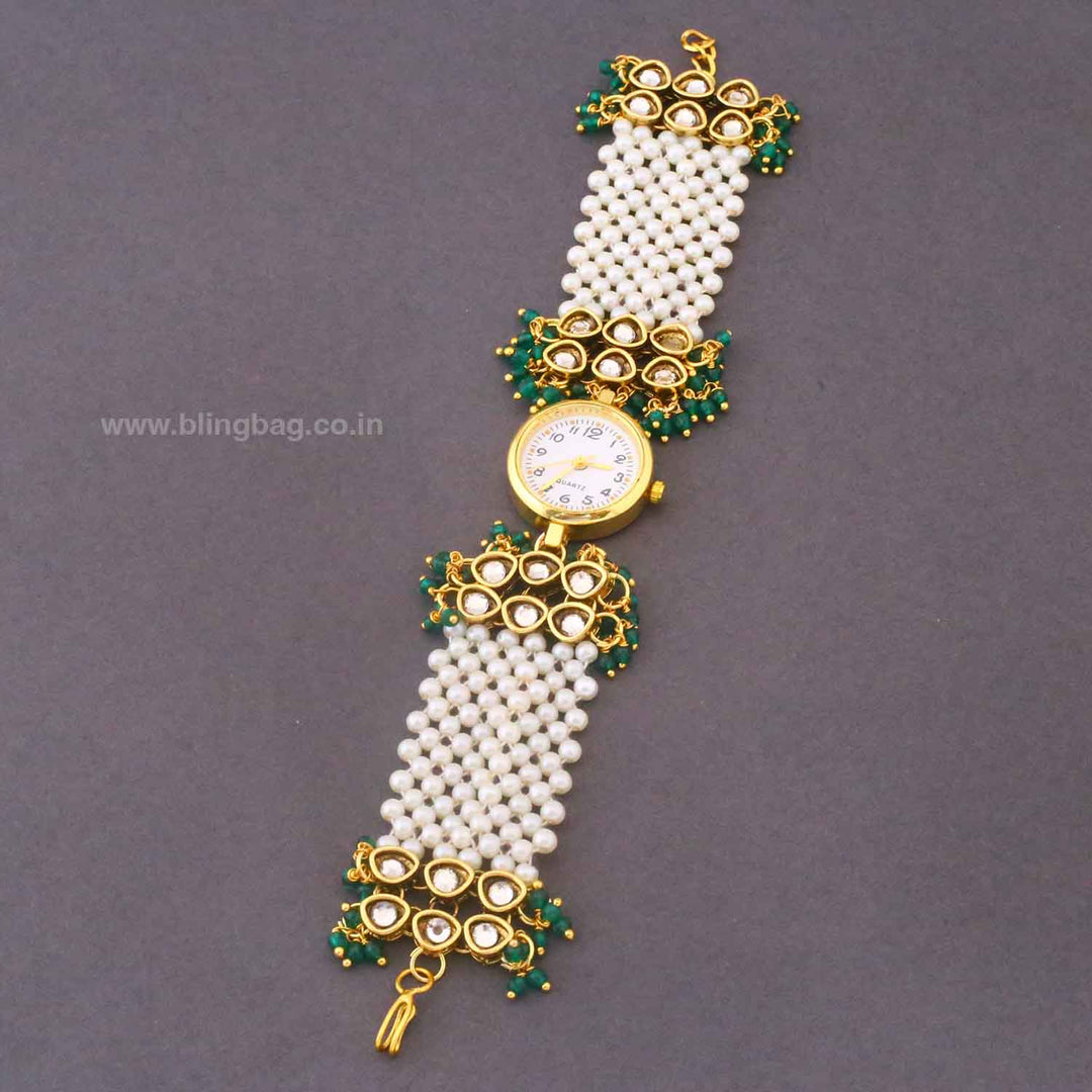 BlingBag Emerald Leenika Kundan Watch