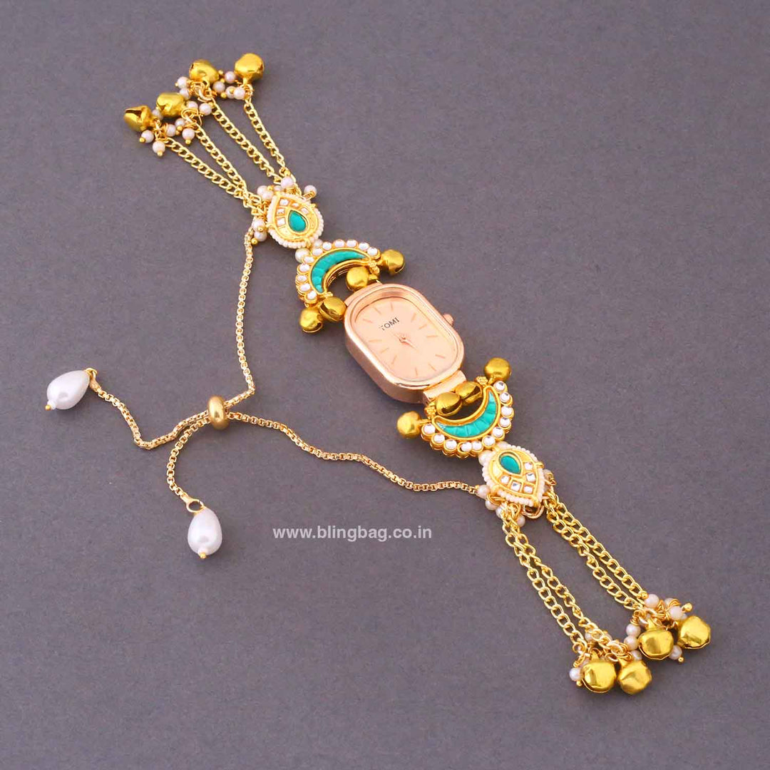 BlingBag Emerald Navrani Adjustable Bracelet Watch