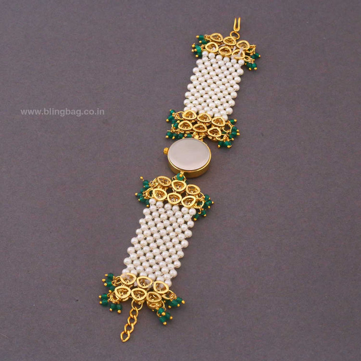 BlingBag Emerald Wareeka Kundan Watch