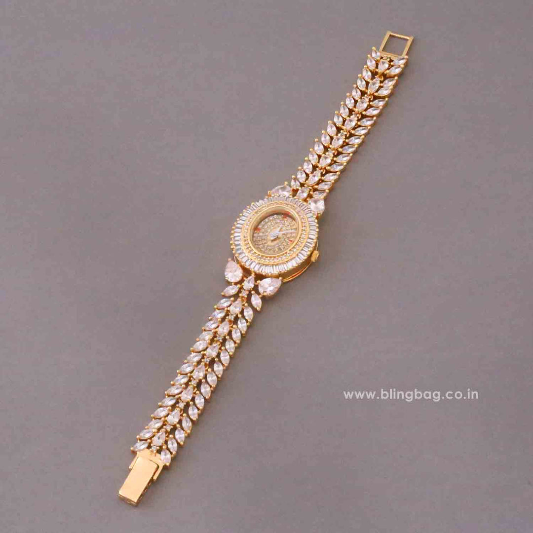 BlingBag Golden Annaa Zirconia Watch