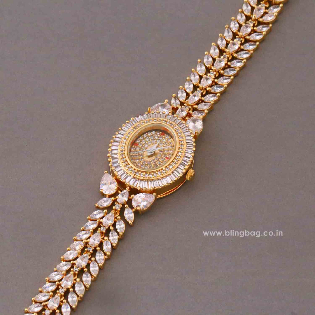 BlingBag Golden Annaa Zirconia Watch