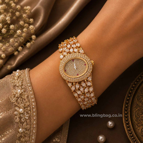 BlingBag Golden Ellaie Zirconia Watch