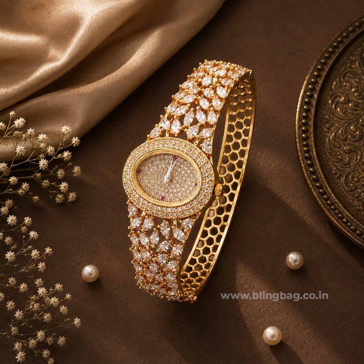 BlingBag Golden Ellaie Zirconia Watch