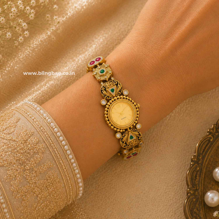 BlingBag Golden Ishitasha Heritage Watch