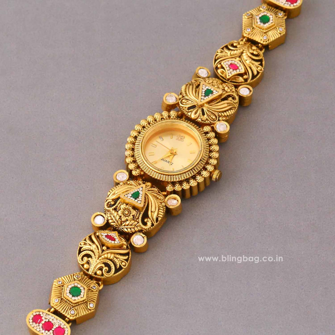 BlingBag Golden Ishitasha Heritage Watch