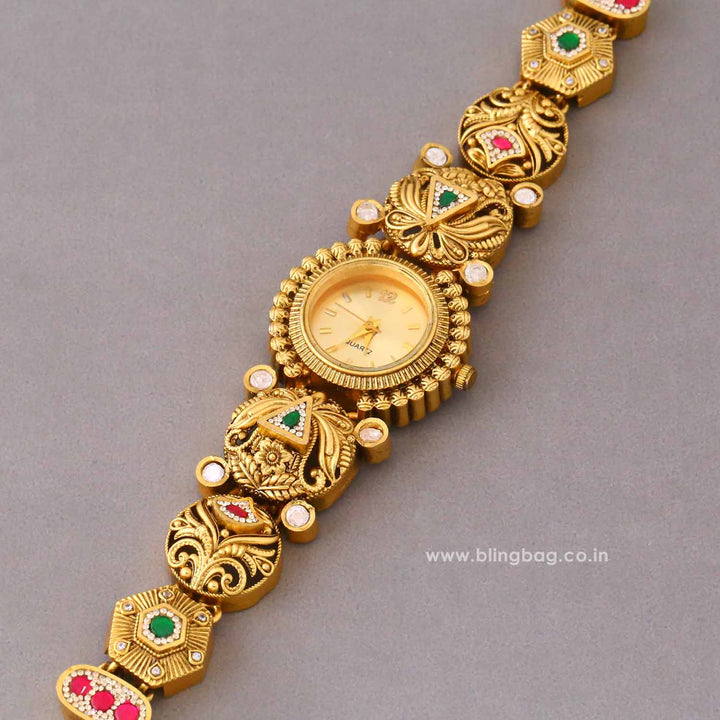BlingBag Golden Ishitasha Heritage Watch