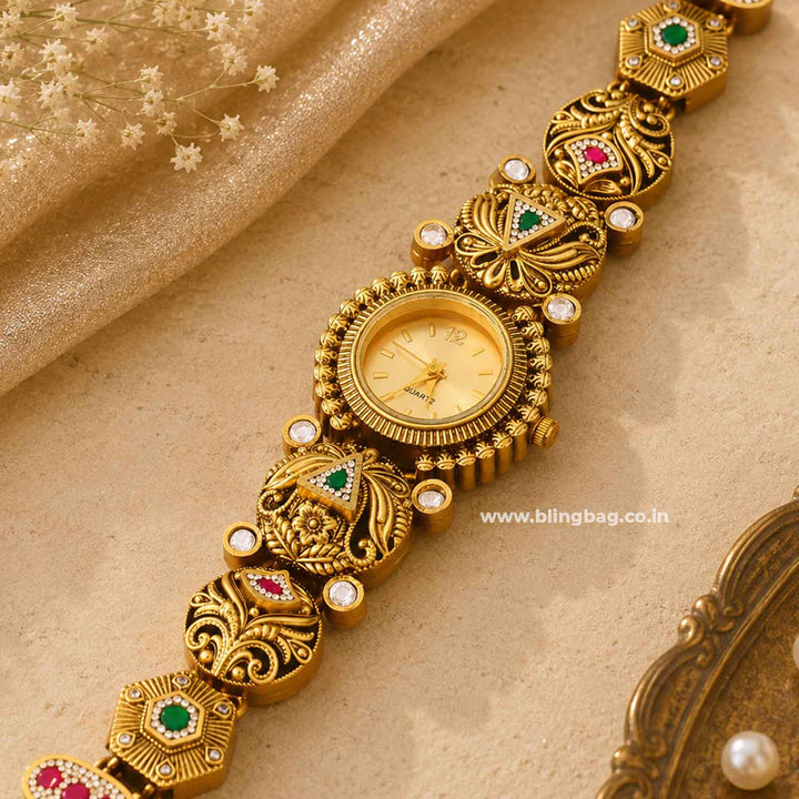 BlingBag Golden Ishitasha Heritage Watch