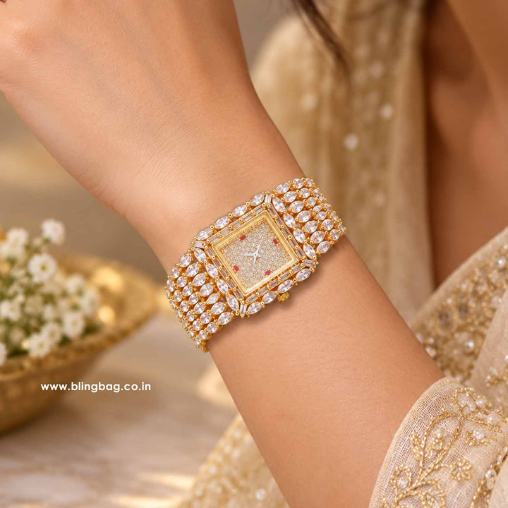 BlingBag Golden Juliaa Zirconia Watch
