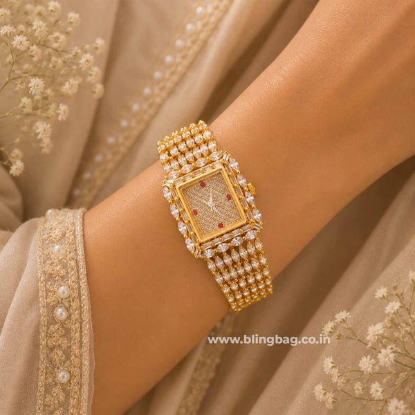 BlingBag Golden Juliaa Zirconia Watch