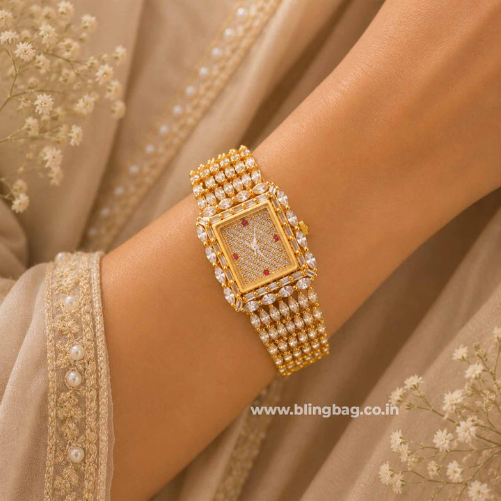 BlingBag Golden Juliaa Zirconia Watch