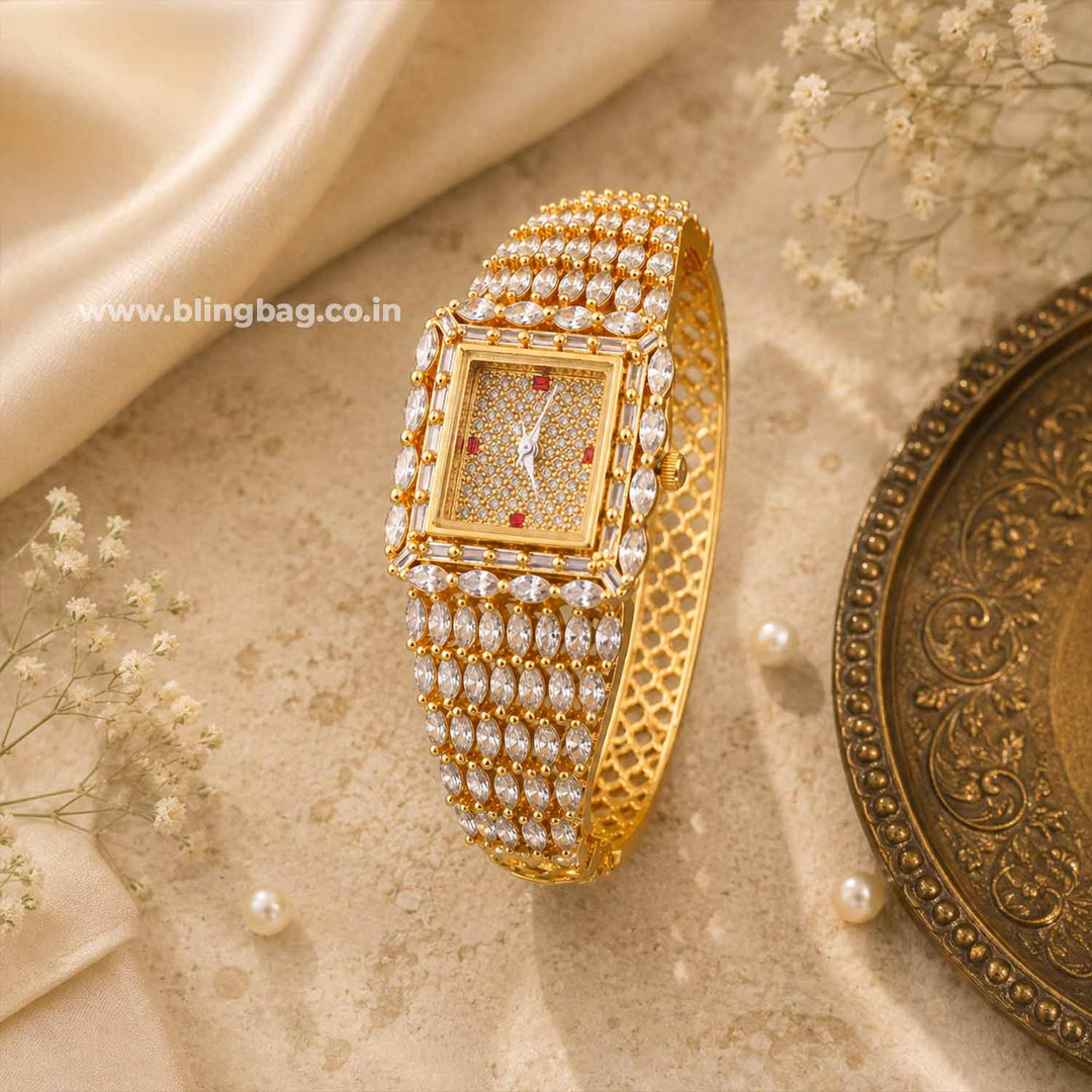BlingBag Golden Juliaa Zirconia Watch